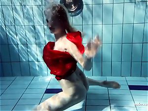 red-hot platinum-blonde Lucie French teenage in the pool