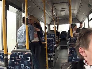 Lindsey Olsen screws her man on a public bus
